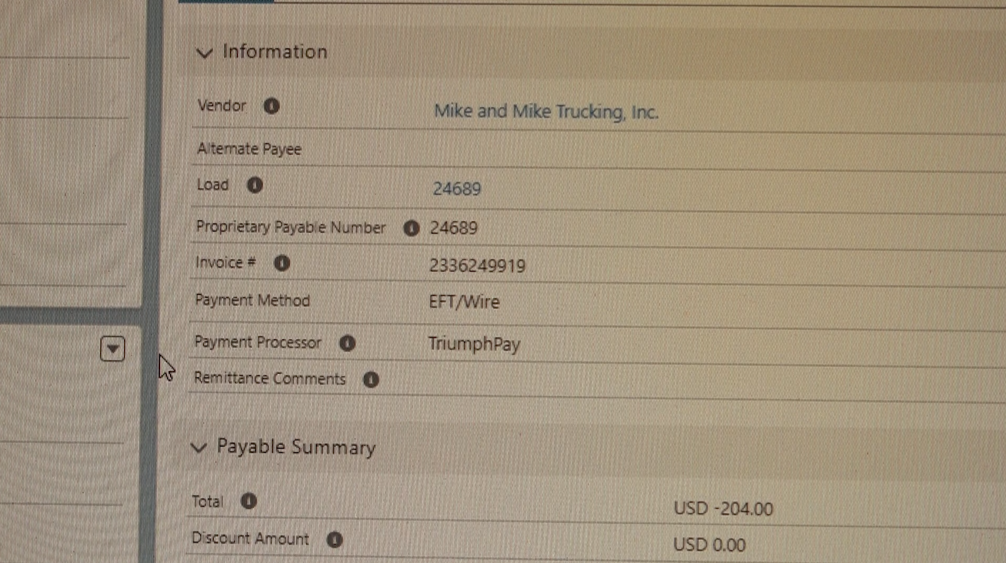 TriumphPay being used within Revenova TMS