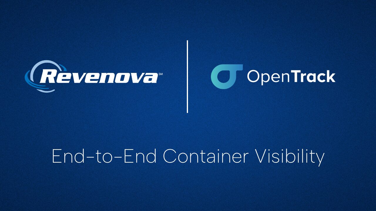 Revenova and OpenTrack Logos on a blue background