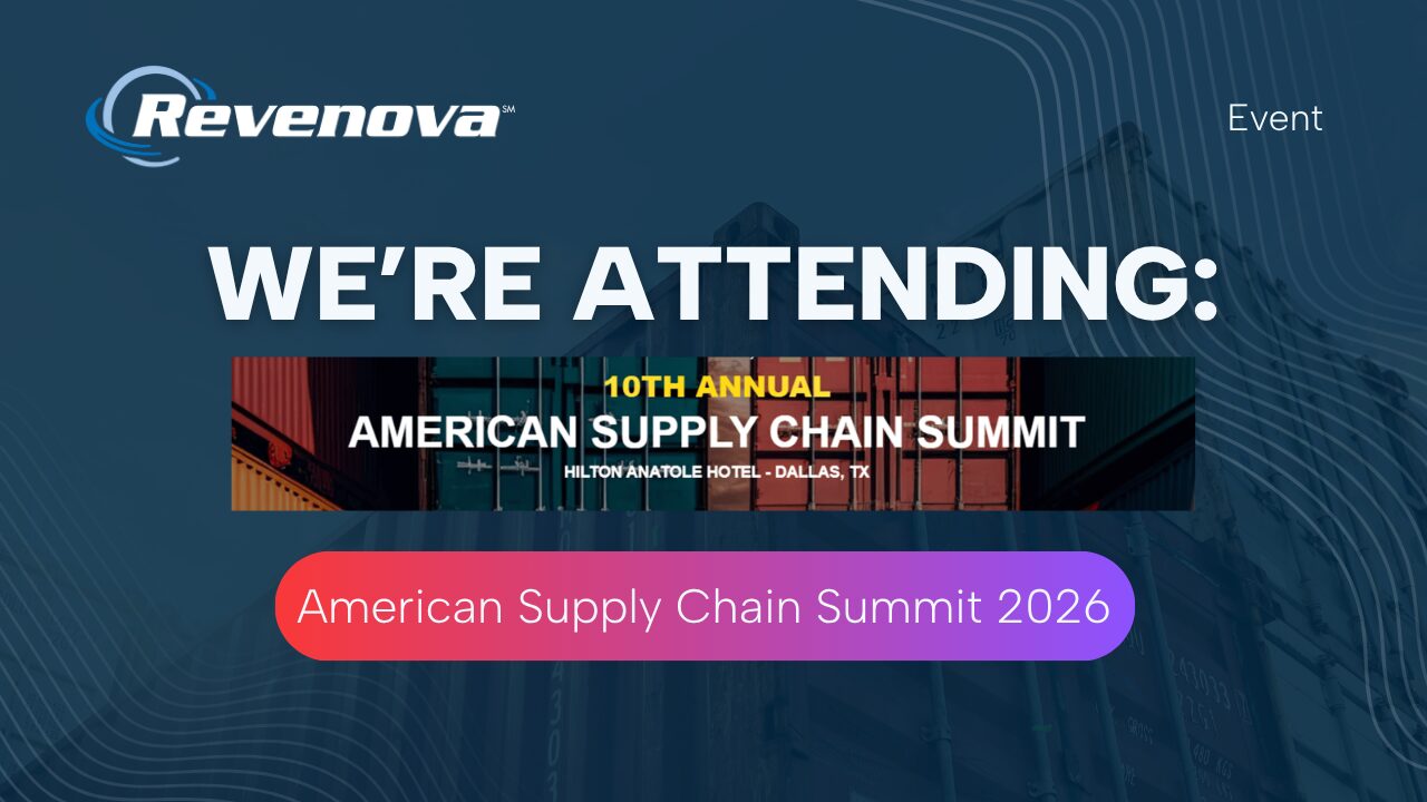 Revenova branding at the American Supply Chain Summit 2026 in Dallas, Texas.