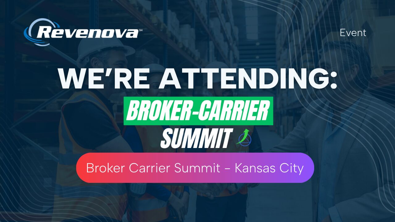 Revenova branding at the Broker Carrier Summit 2026, a TMS for freight brokers, in Kansas City, Missouri.